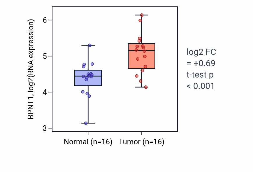 Tumor-vs-normal expression box plot for BPNT1 RNA in HNSC.