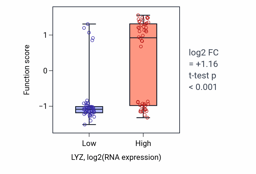Box plot of Neutrophil-mediated killing of fungus in LYZ-low vs LYZ-high samples in BLOOD_Leukemia.