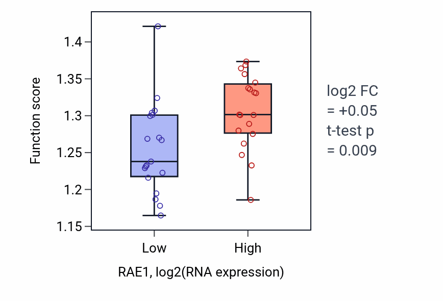Box plot of DNA-templated transcription initiation in RAE1-low vs RAE1-high samples in BONE.