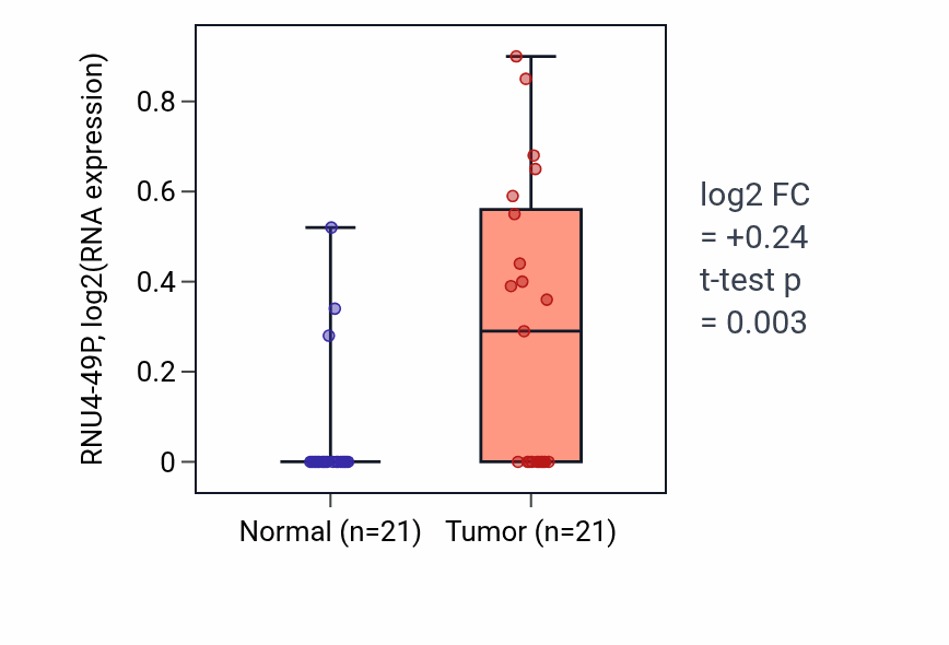 Tumor-vs-normal expression box plot for RNU4-49P in STAD.