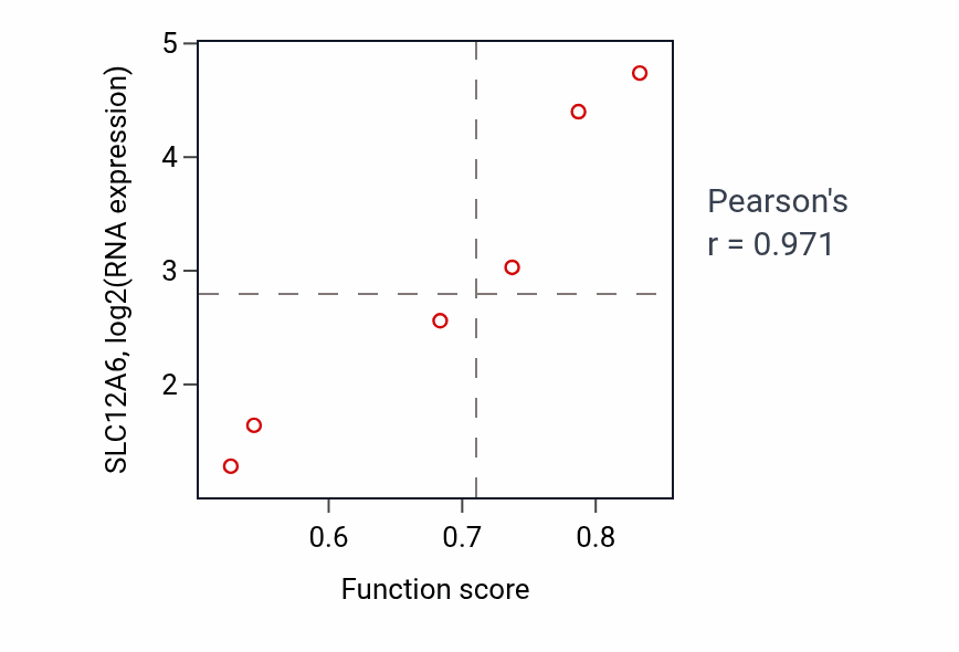 Per-sample scatter of Branching involved in blood vessel morphogenesis activity vs SLC12A6 in BLOOD_Lymphoma.