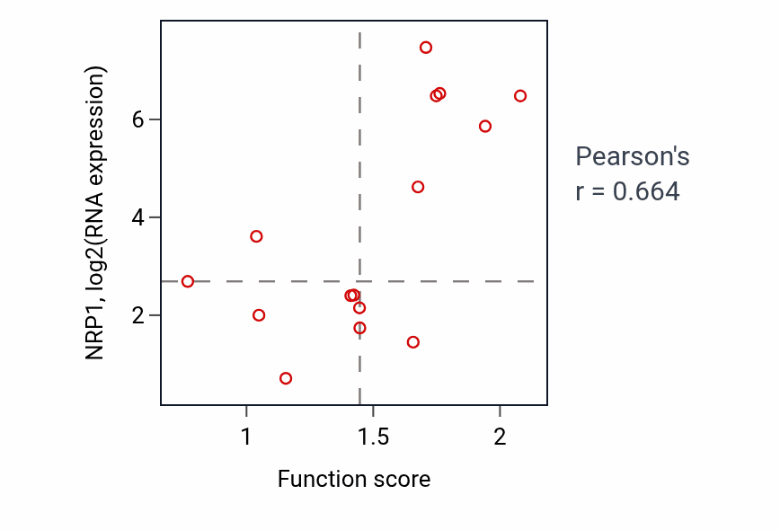Per-sample scatter of Morphogenesis of an epithelial sheet activity vs NRP1 in BONE.