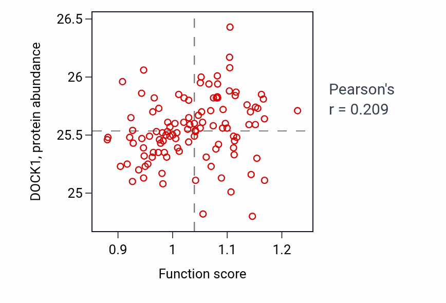 Per-sample scatter of Tricuspid valve morphogenesis activity vs DOCK1 in LUAD.