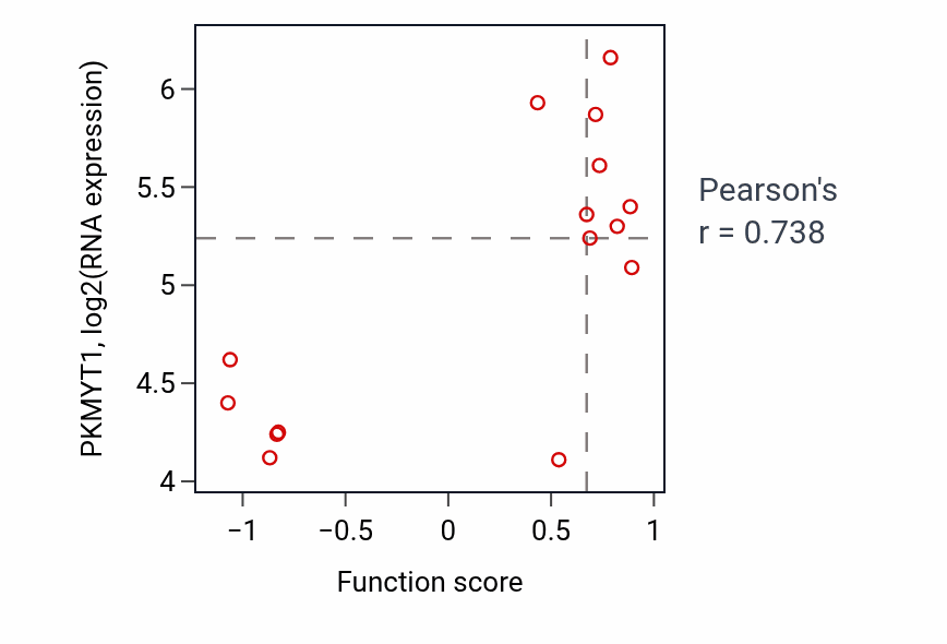 Per-sample scatter of Deoxyribonucleoside monophosphate biosynthetic process activity vs PKMYT1 in KIDNEY.