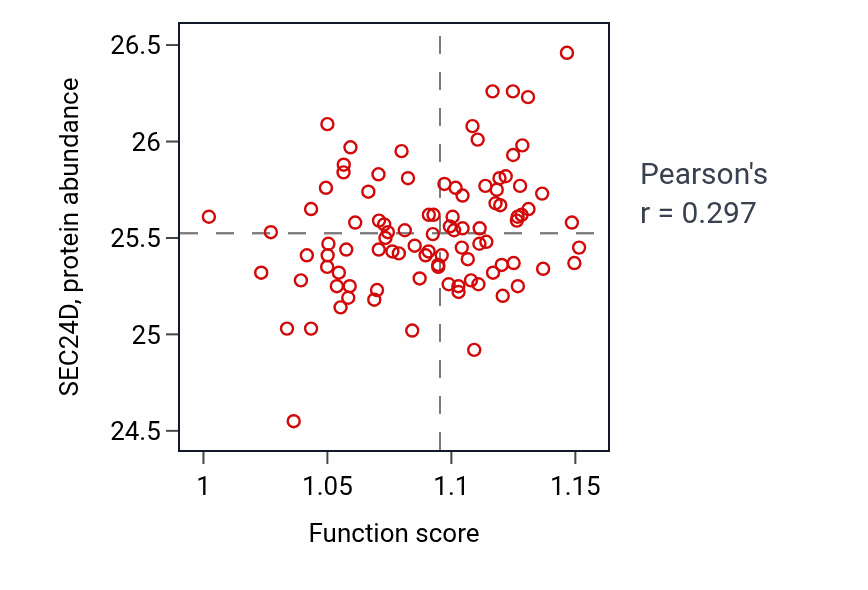 Per-sample scatter of Pyrimidine ribonucleoside triphosphate metabolic process activity vs SEC24D in COAD.