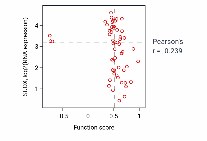 Per-sample scatter of Regulation of microtubule polymerization activity vs SUOX in BLOOD_Leukemia.