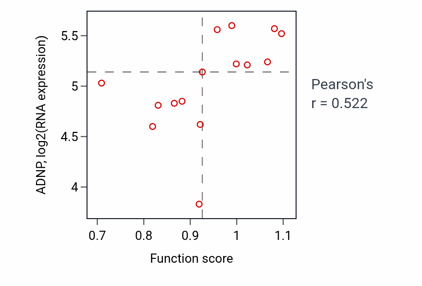 Per-sample scatter of Positive regulation of protein ubiquitination activity vs ADNP in KIDNEY.