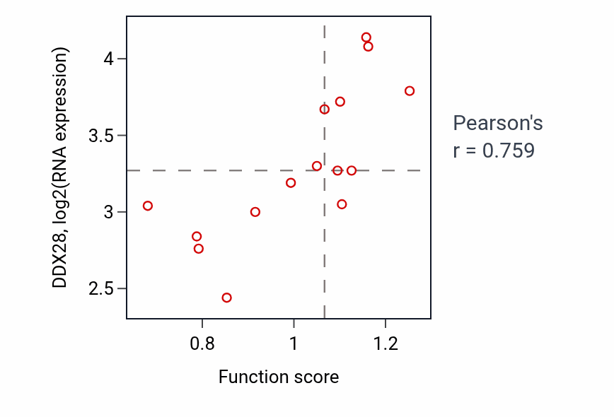 Per-sample scatter of Positive regulation of hippo signaling activity vs DDX28 in BONE.