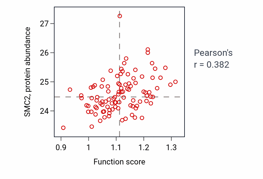 Per-sample scatter of Flavin-containing compound metabolic process activity vs SMC2 in GBM.