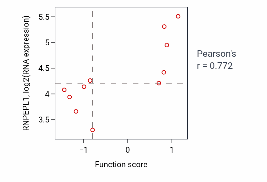 Per-sample scatter of Surfactant homeostasis activity vs RNPEPL1 in OESOPHAGUS.