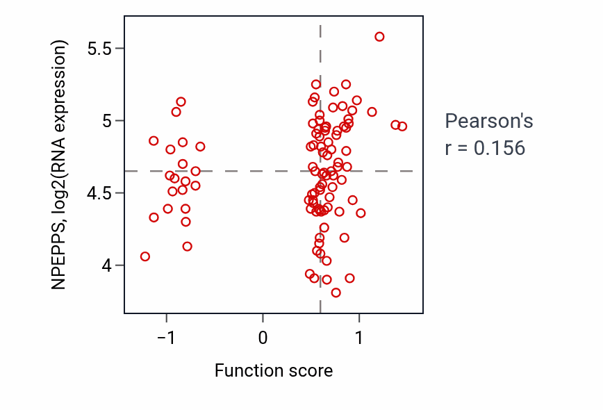 Per-sample scatter of Motile cilium assembly activity vs NPEPPS in GBM.