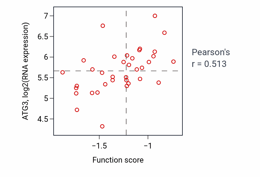 Per-sample scatter of Nucleophagy activity vs ATG3 in LUNG_SCLC.
