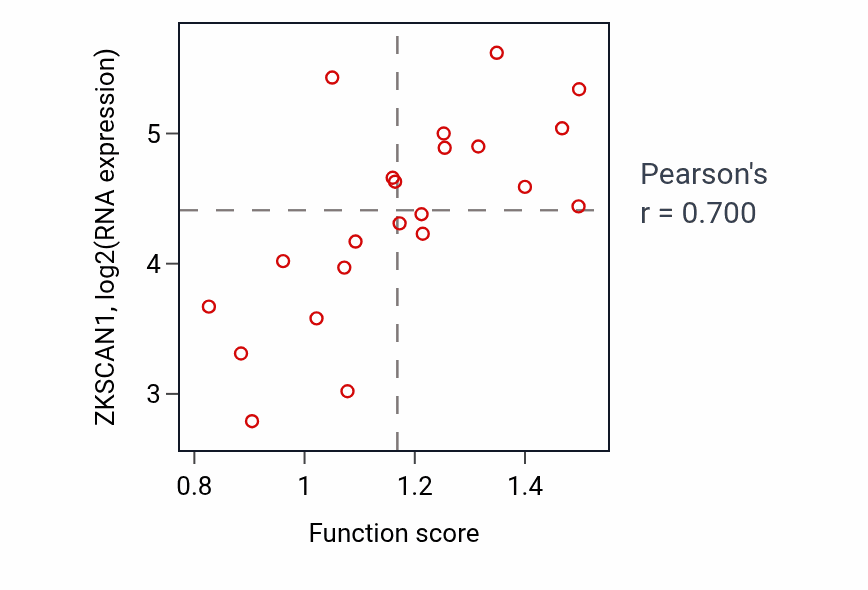 Per-sample scatter of Homocysteine metabolic process activity vs ZKSCAN1 in STOMACH.