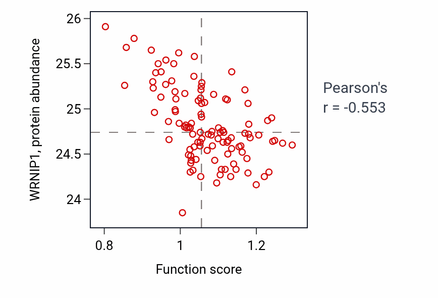 Per-sample scatter of Monoatomic anion homeostasis activity vs WRNIP1 in LSCC.