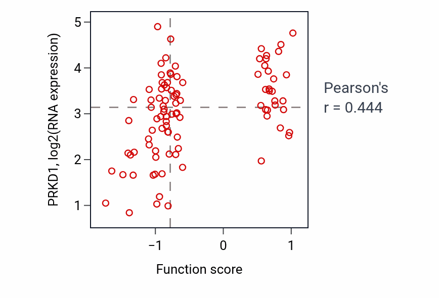 Per-sample scatter of Positive regulation of sarcomere organization activity vs PRKD1 in UCEC.