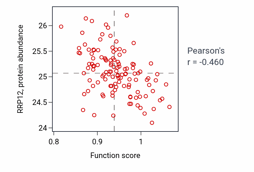 Per-sample scatter of Regulation of membrane repolarization activity vs RRP12 in BRCA.