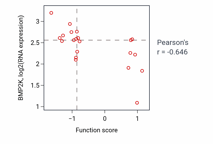 Per-sample scatter of Regulation of phospholipid catabolic process activity vs BMP2K in OESOPHAGUS.