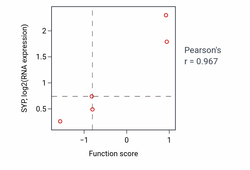Per-sample scatter of Regulation of vascular wound healing activity vs SYP in CNS.