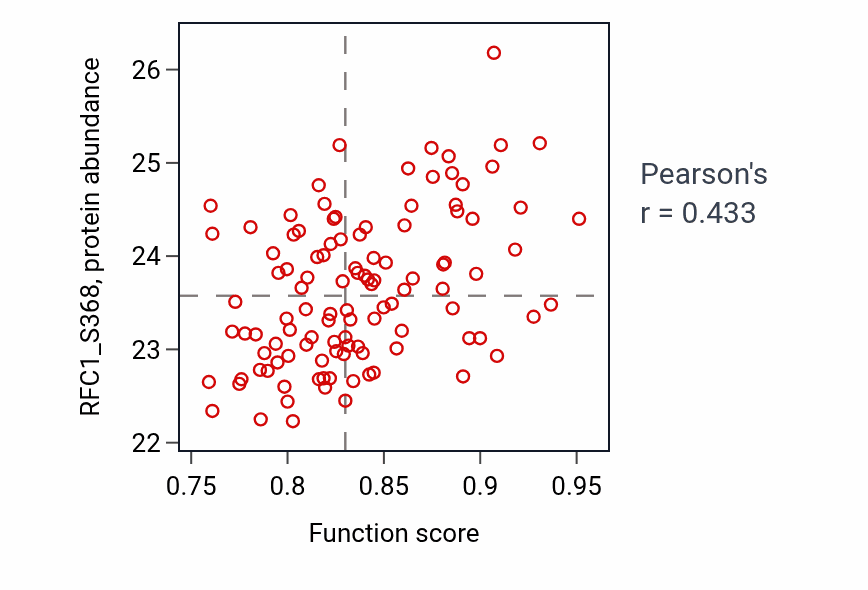 Per-sample scatter of Chromosome organization involved in meiotic cell cycle activity vs RFC1_S368 in LUAD.