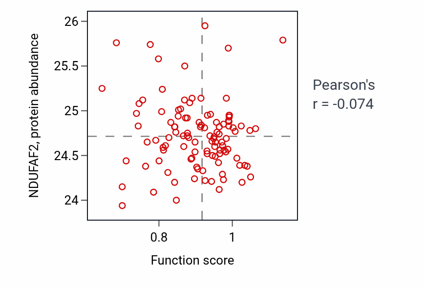 Per-sample scatter of Renal vesicle development activity vs NDUFAF2 in LSCC.