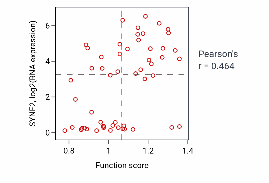 Per-sample scatter of Regulation of peptide transport activity vs SYNE2 in BLOOD_Leukemia.