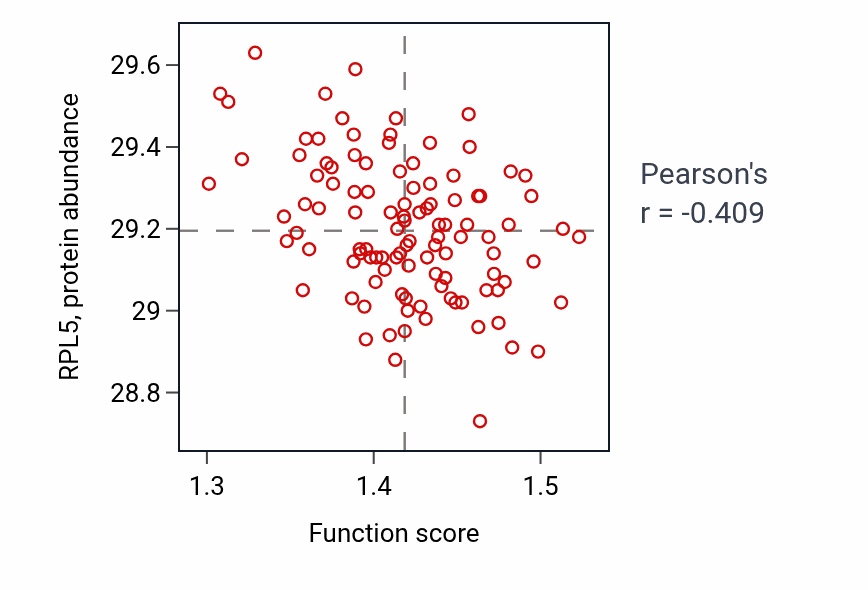 Per-sample scatter of Positive regulation of intracellular protein transport activity vs RPL5 in LSCC.