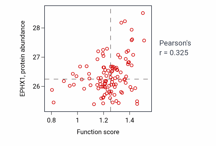 Per-sample scatter of Intestinal lipid absorption activity vs EPHX1 in HNSC.