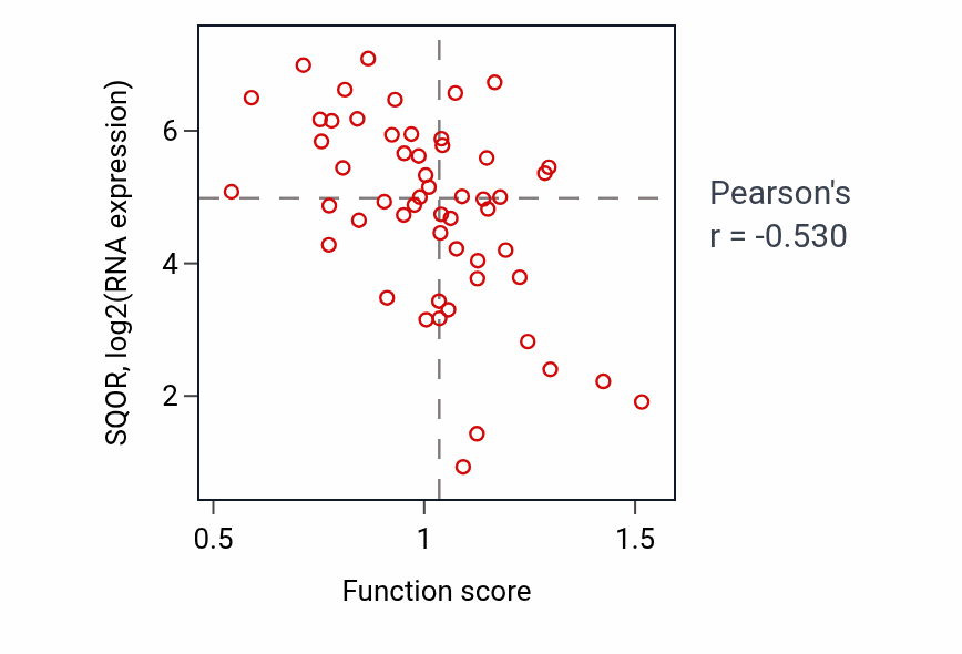 Per-sample scatter of Positive regulation of cold-induced thermogenesis activity vs SQOR in LUNG_NSCLC_LUAD.
