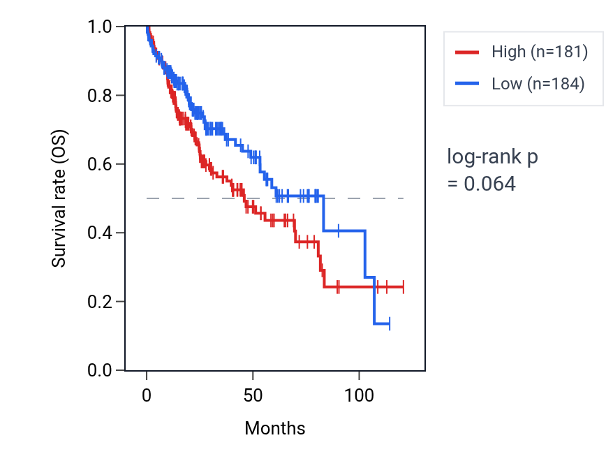Kaplan&ndash;Meier survival curve for Negative regulation of cell cycle checkpoint pathway activity in LIHC: high vs low activity groups.